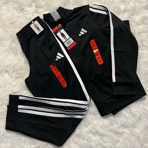 Adidas youth 10/12 Black and White Athletic jogger pants and jacket